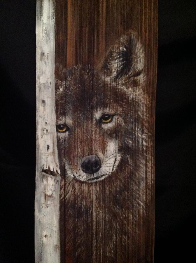 Grey Wolf Mixed Media by Barbara Prestridge