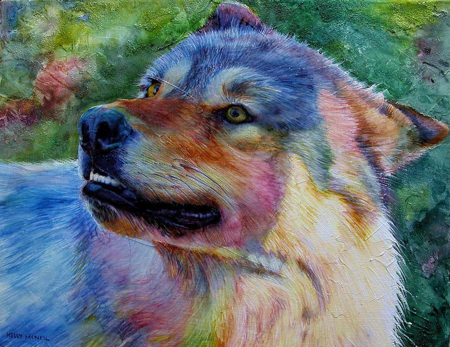 Grey Wolf Painting By Kelly Mcneil Fine Art America