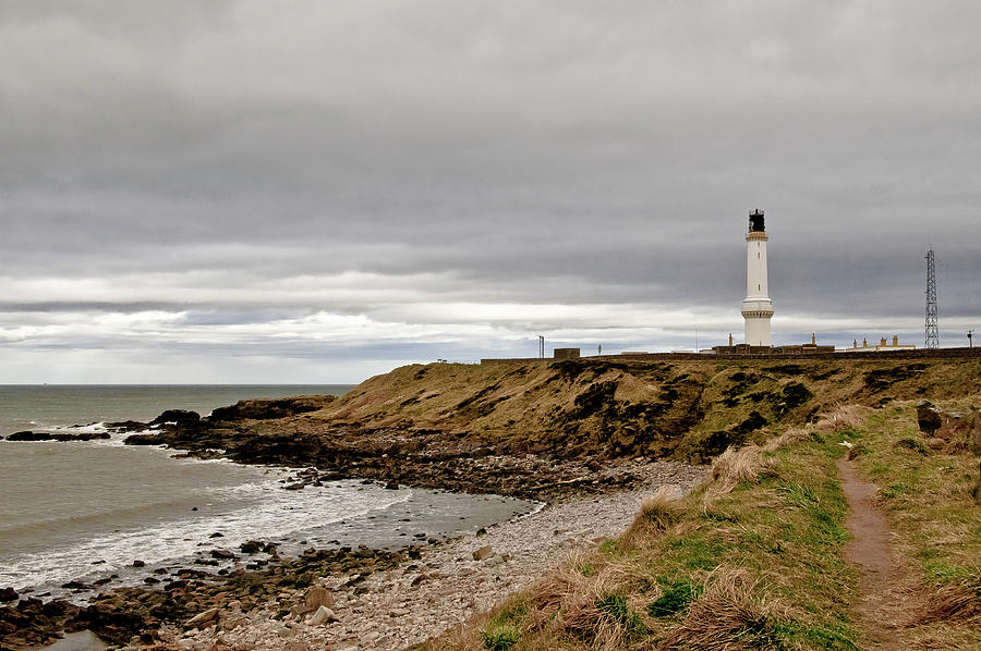 Greyhope Bay And Lighthouse. Photograph