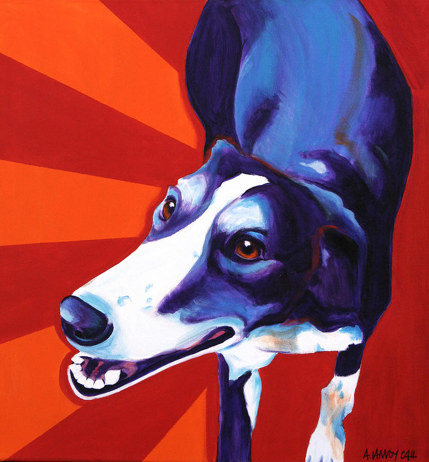 Lurcher - Evie Painting by Dawg Painter