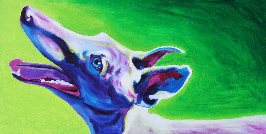 Greyhound - Emerald Painting by Dawg Painter