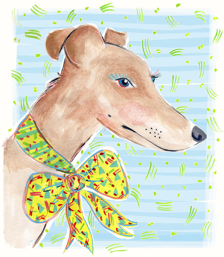 Dog Painting - Greyhound by Jo Chambers