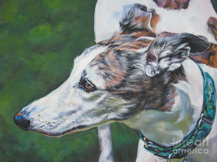 Greyhound Painting by Lee Ann Shepard