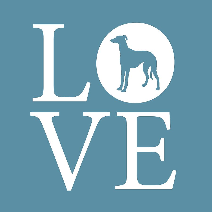 Greyhound Love Digital Art by Nancy Ingersoll