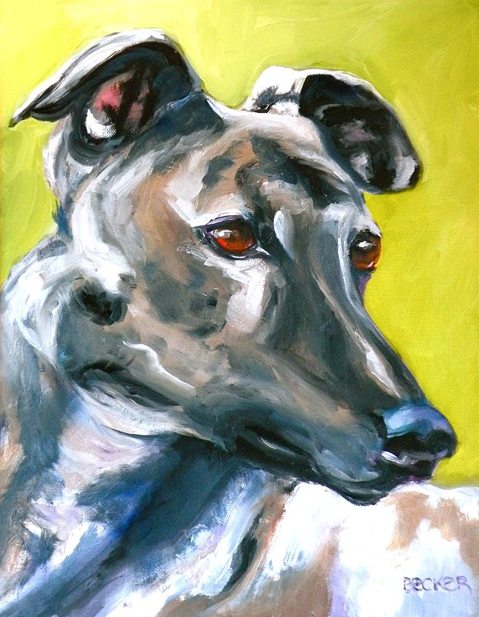 Greyhound Painting by Susan A Becker