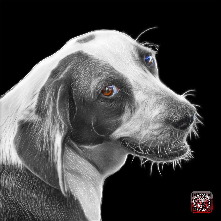 Greyscale Beagle dog Art- 6896 - BB Painting by James Ahn