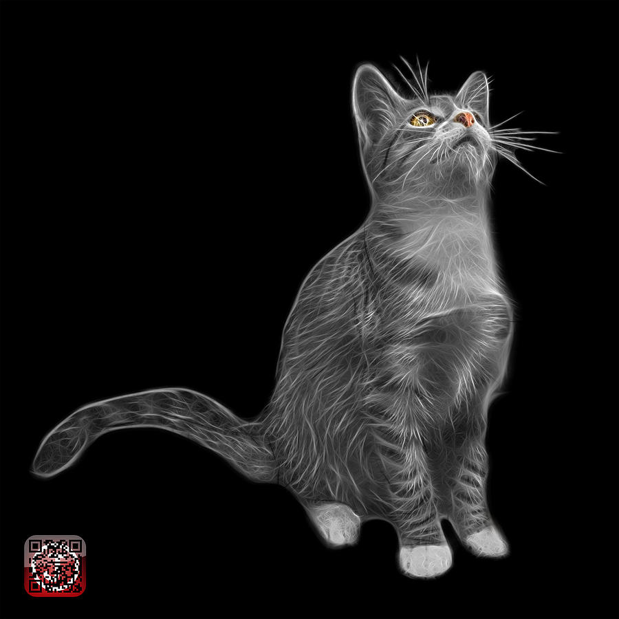 Greyscale Cat Art - 3771 BB Painting by James Ahn