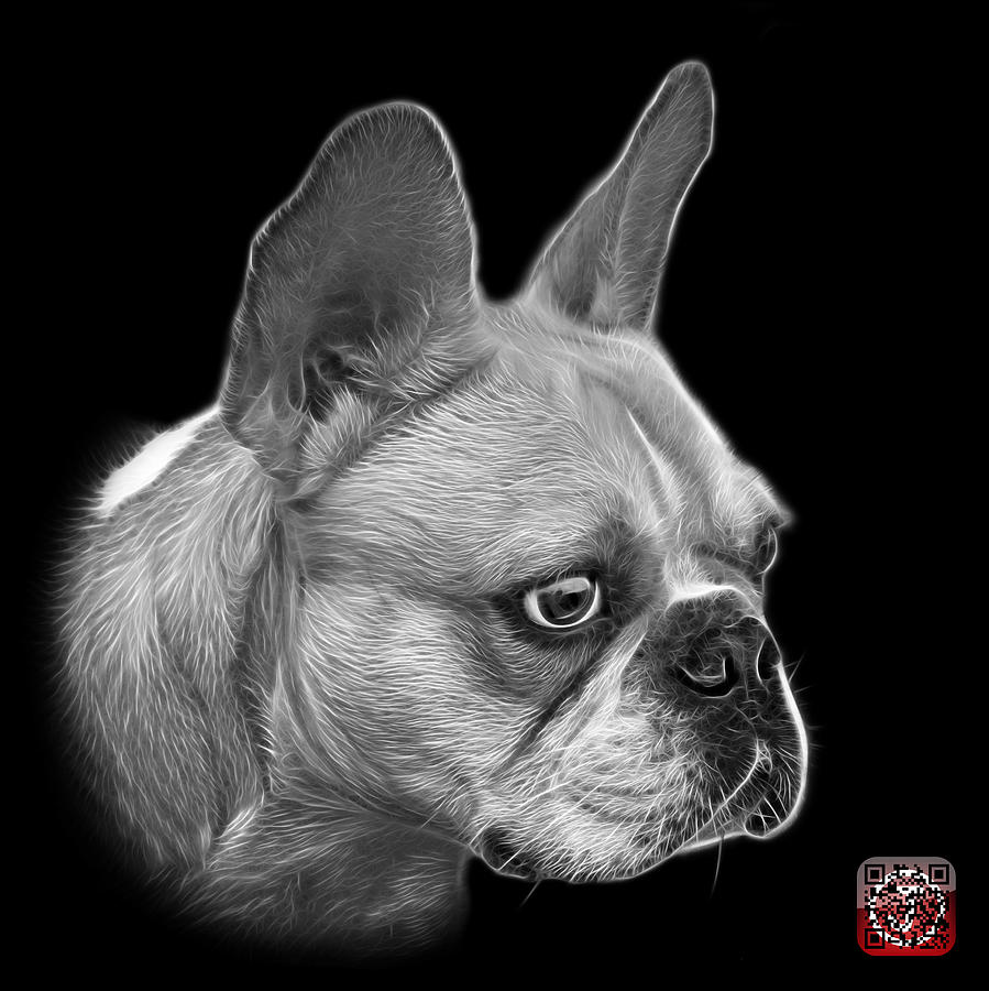 Greyscale French Bulldog Pop Art - 0755 BB Painting by James Ahn