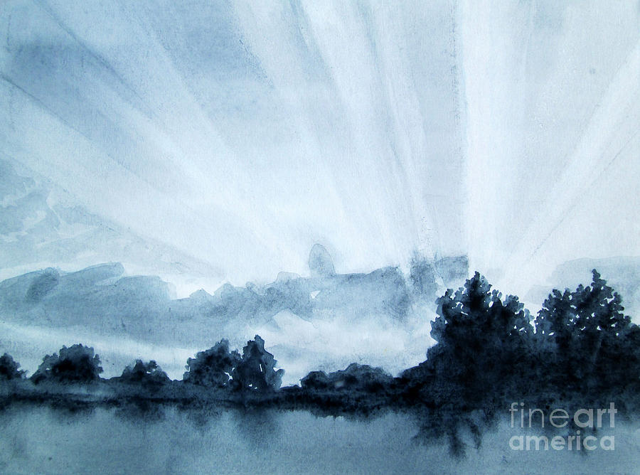 Greyscale Landscape 2 Painting by Kathy Braud