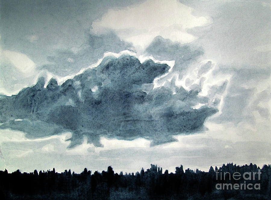 Greyscale Landscape 3 Painting by Kathy Braud