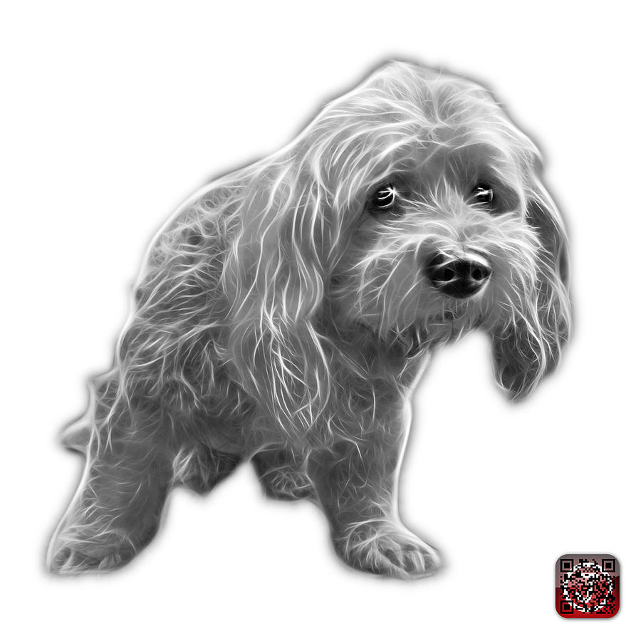 Greyscale Lhasa Apso Pop Art - 5331 - wb Painting by James Ahn