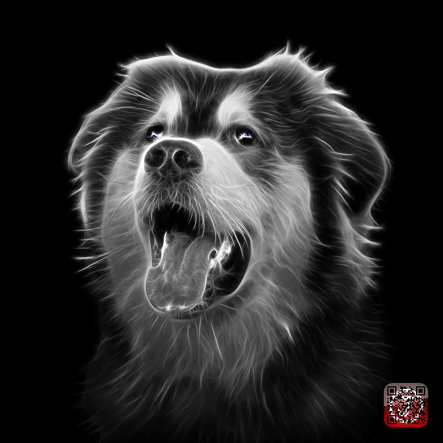 Greyscale Malamute Dog Art - 6536 - BB Painting by James Ahn