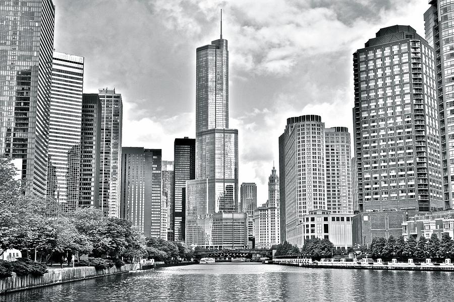 Greyscale of The Windy City Photograph by Frozen in Time Fine Art Photography