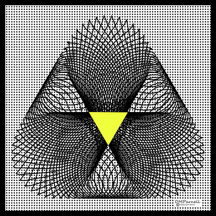 Black And White Digital Art - Grid Plus Triangle by Diane Parnell