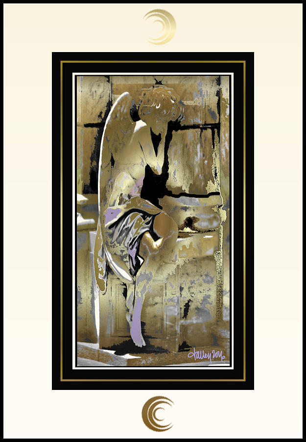 Grief Angel - Light Border Painting by Larry Talley