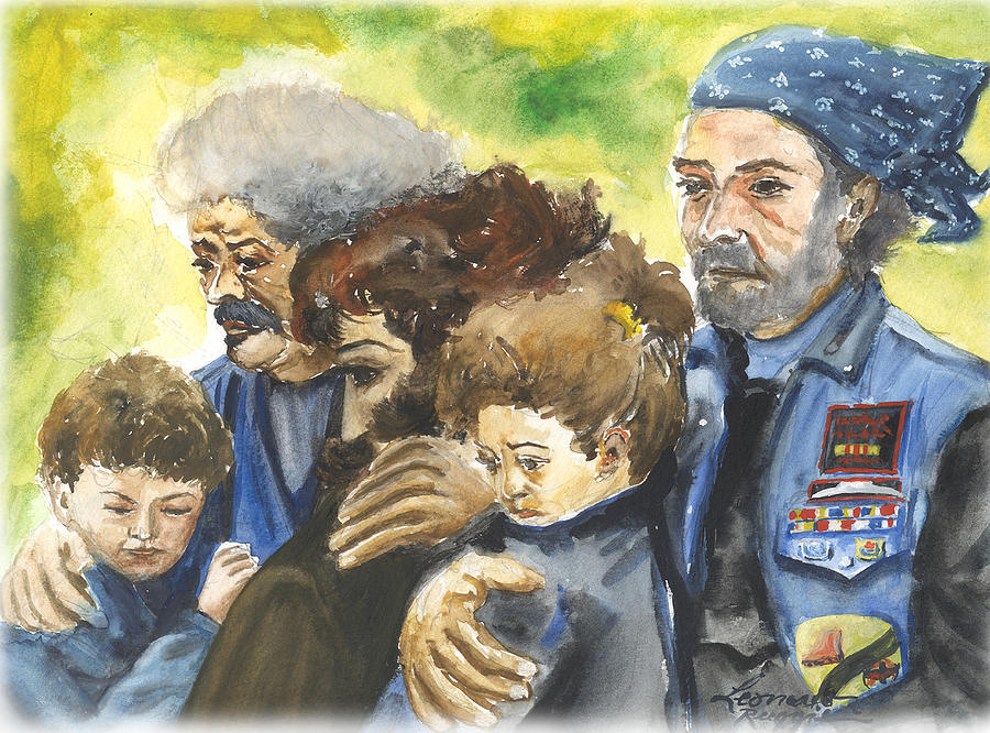Grieving Veterans Painting by Leonardo Ruggieri