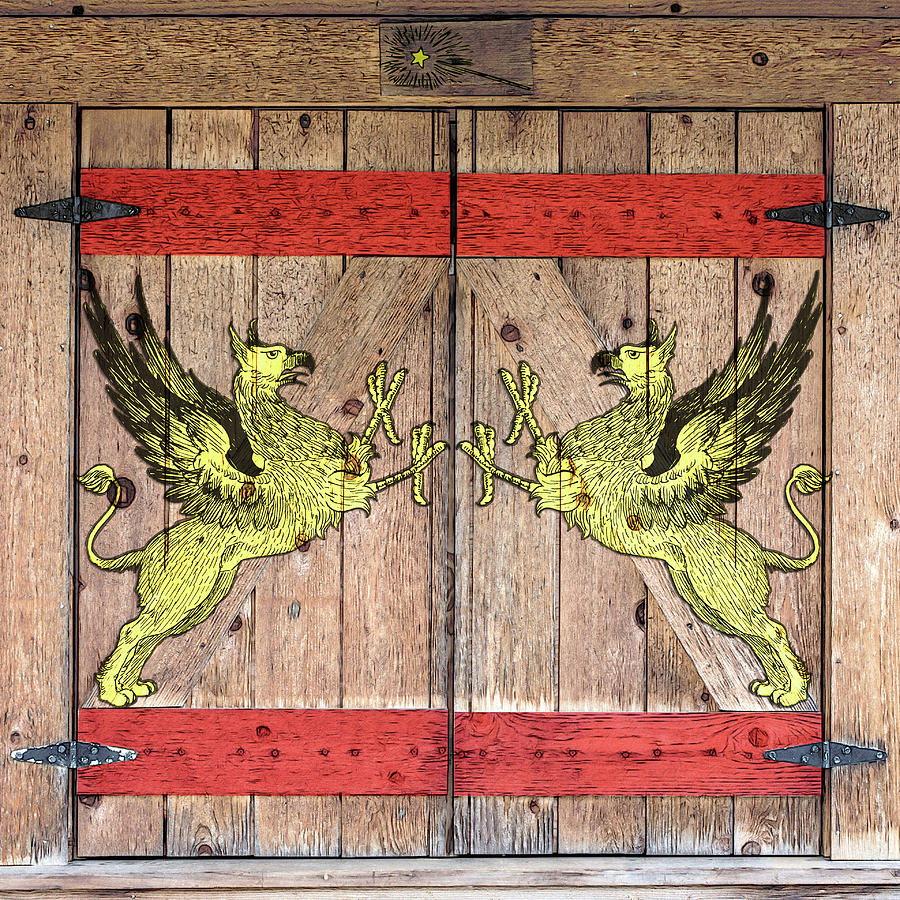 Griffin Door Digital Art by John Haldane