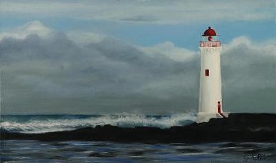 Griffith Island Lighthouse Painting by Gloria Apfel | Fine Art America