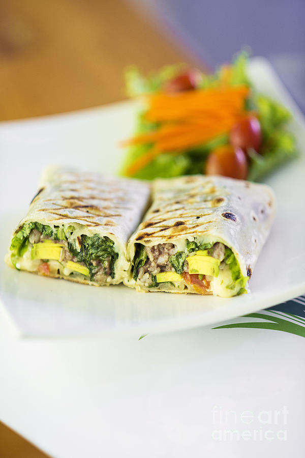 Grilled Vegetable And Salad Wrap Photograph by JM Travel Photography