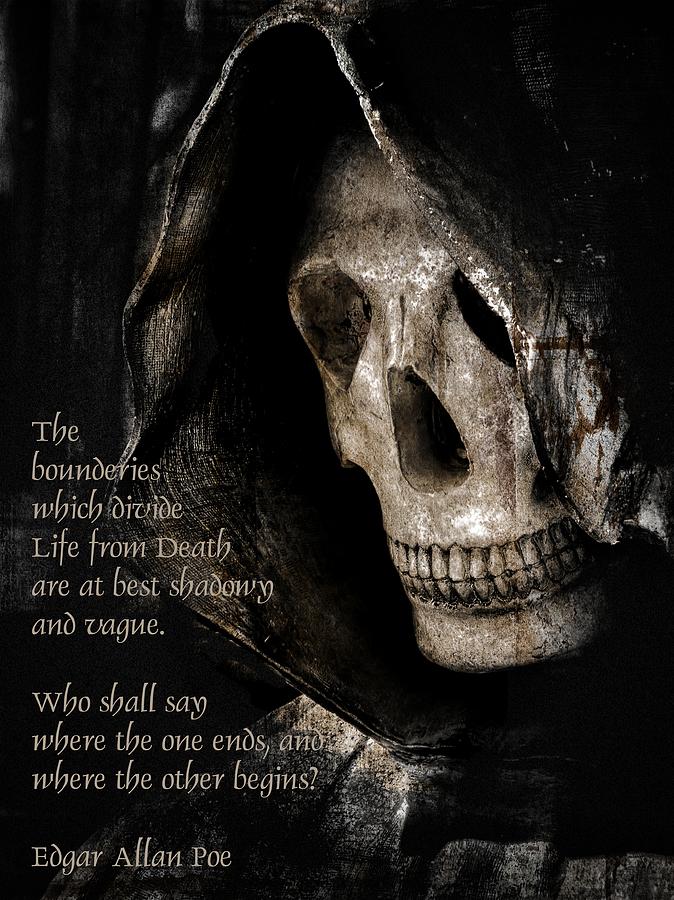 Grim Reaper and Edgar Allan Poe Digital Art by Melissa Bittinger