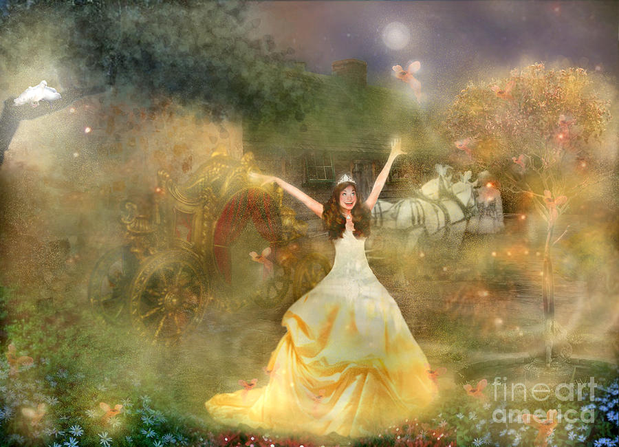 Fairy Painting - Grimms Faerie Cinder Girl by Carrie Ann Jackson