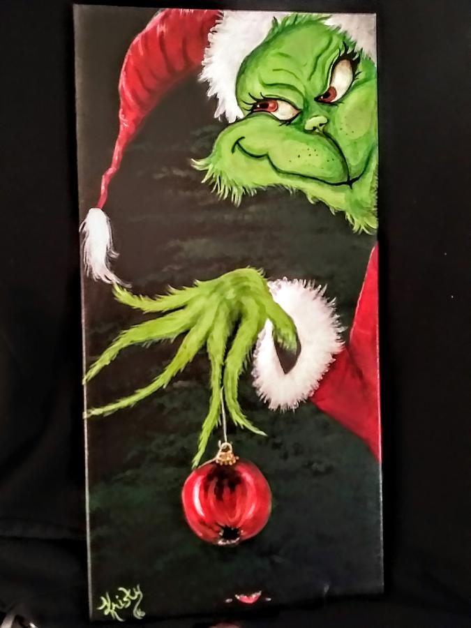 The Grinch paints christmas Leggings