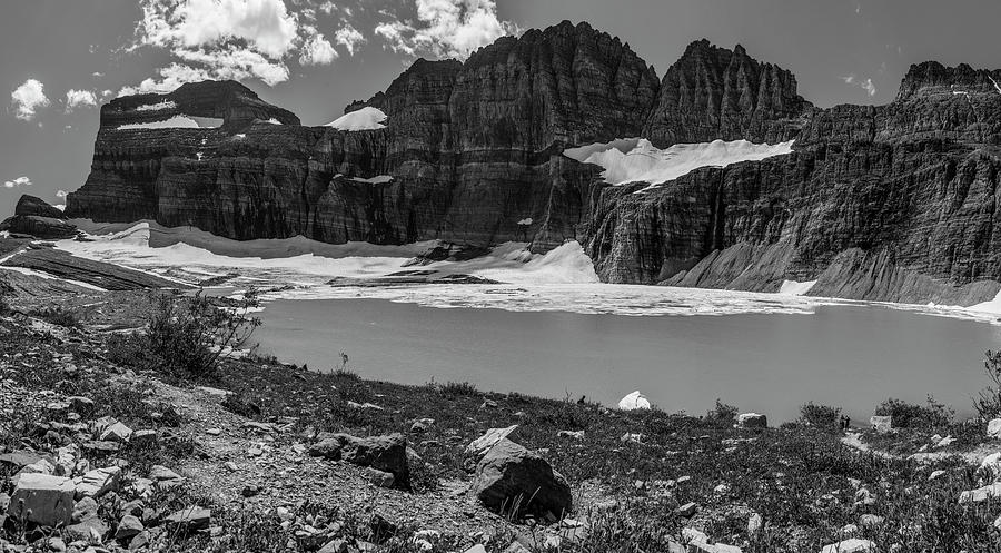 Grinnell Glacier in Black and White  Photograph by John McGraw