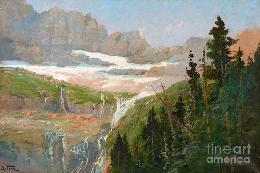 Grinnell Glacier Painting by MotionAge Designs