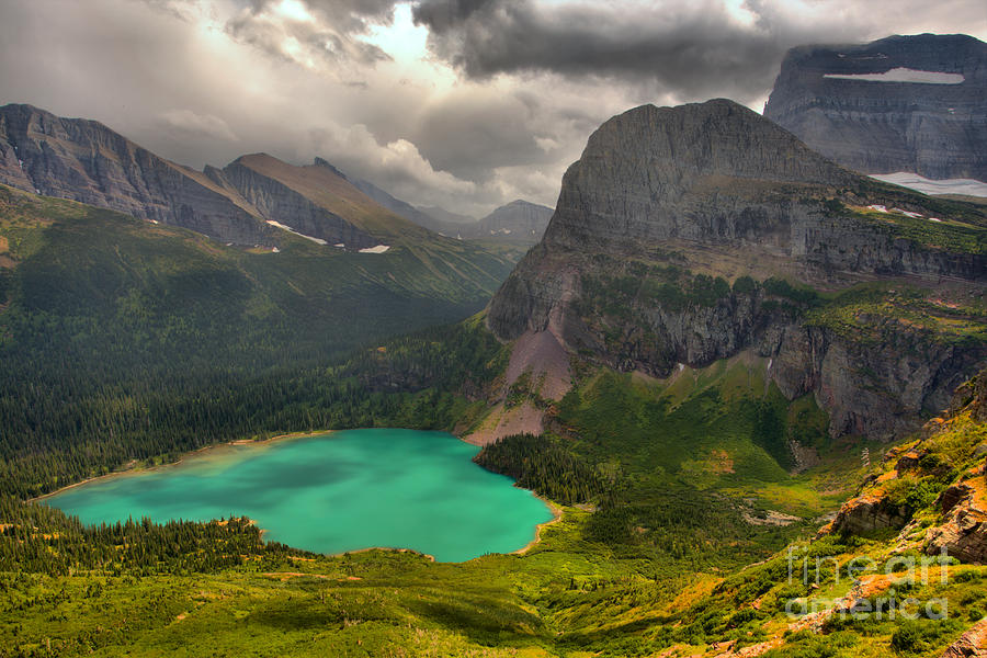 Grinnell Glacier Trail Summer Storms Photograph by Adam Jewell