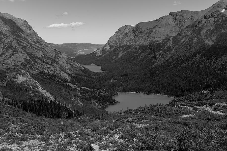 Grinnell Lake Glacier Black and White  Photograph by John McGraw