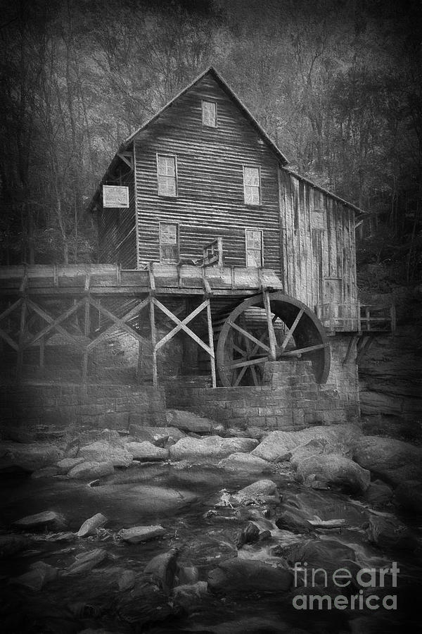 Grist Mill at Babcock Park with stream Photograph by Dan Friend