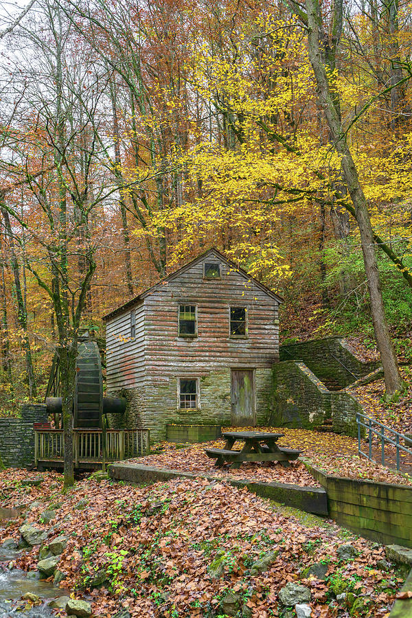 Grist Mill in the Fall Photograph by Sharon Popek