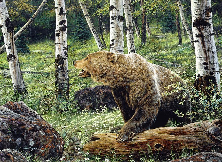 Animal Painting - Grizzly Bear Forest by Brian Durfee