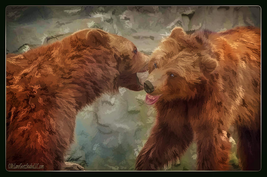 Animal Photograph - Grizzly Gossip by LeeAnn McLaneGoetz McLaneGoetzStudioLLCcom
