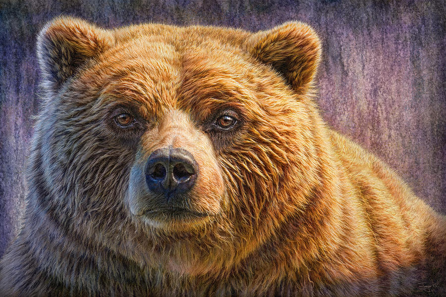 Wildlife Painting - Grizzly Portrait by Phil Jaeger
