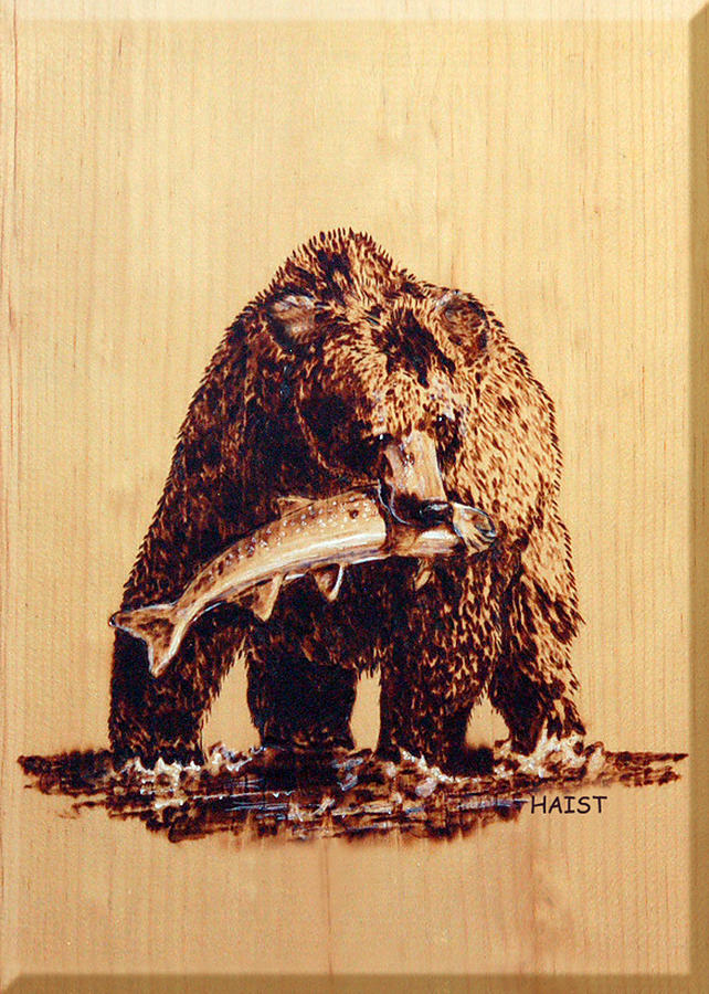 Grizzly Pyrography by Ron Haist
