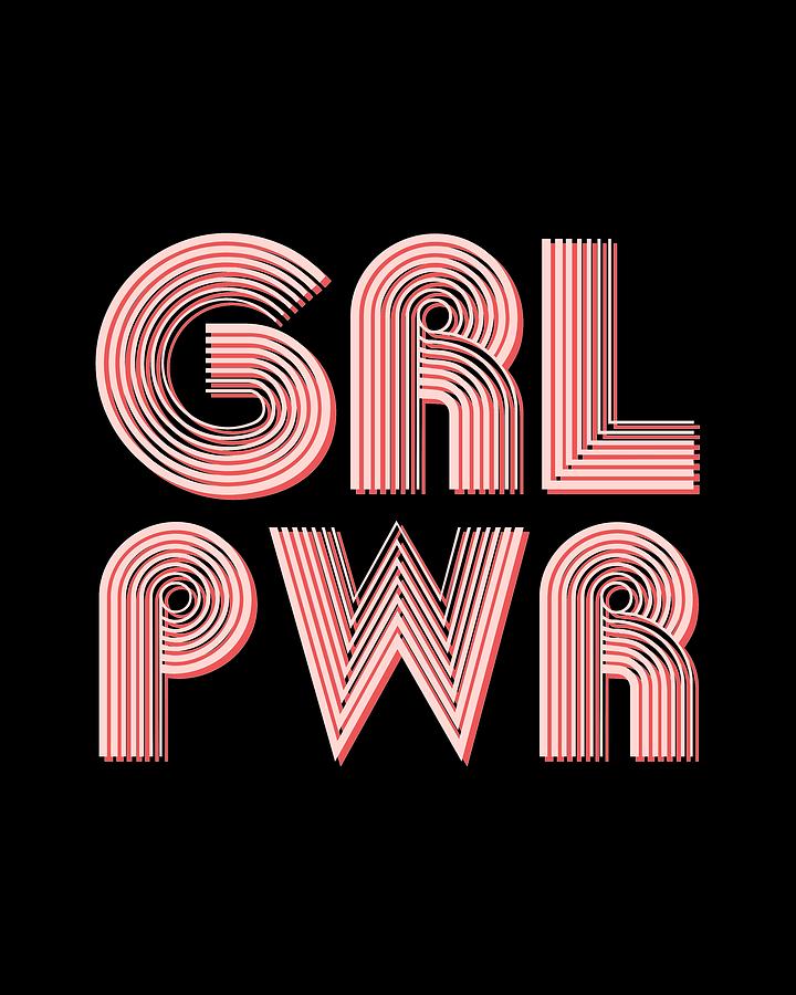 Grl Pwr 1 - Girl Power - Minimalist Print - Pink - Typography - Quote Poster Mixed Media by Studio Grafiikka