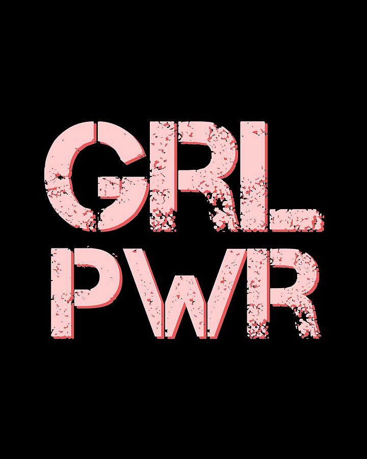 Grl Pwr - Girl Power - Minimalist Print - Pink - Typography - Quote Poster Digital Art by Studio Grafiikka