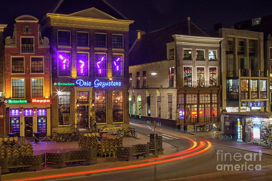 Groningen city by night Photograph by Patricia Hofmeester