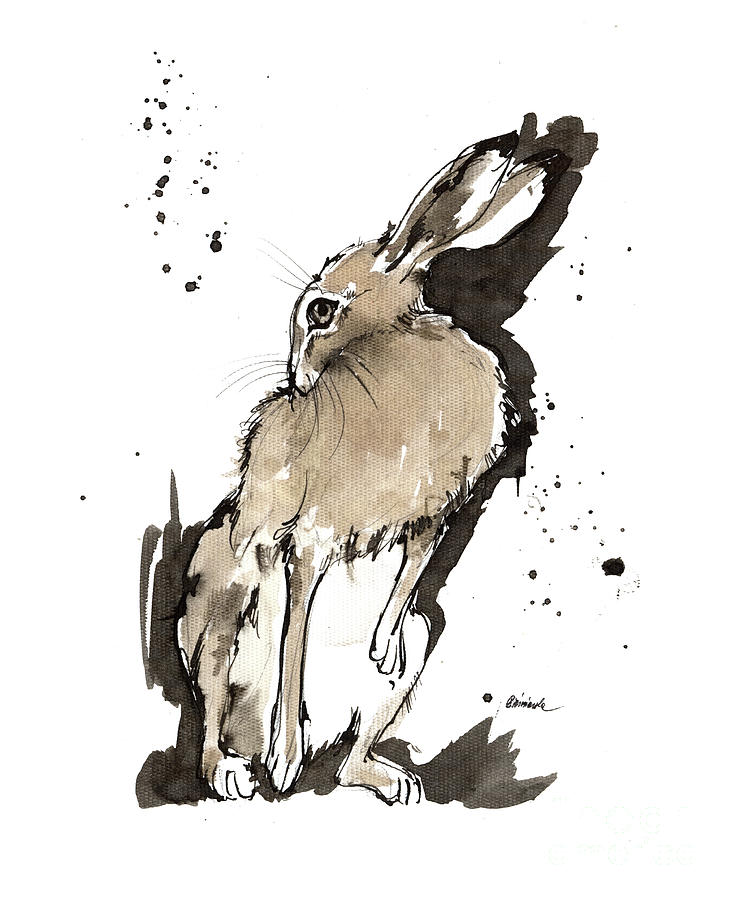 Grooming hare 2018 05 29 Painting by Ang El