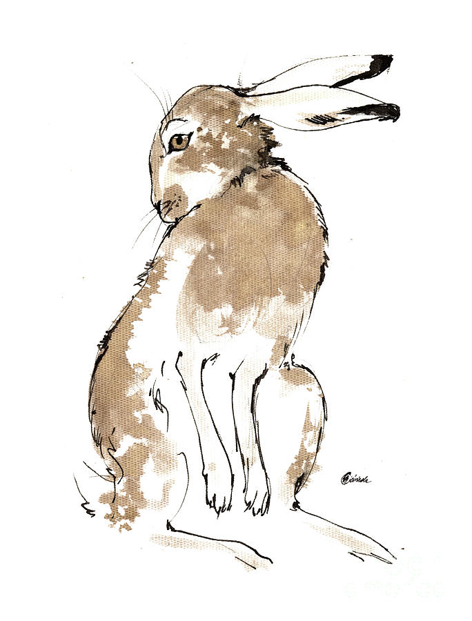Grooming hare 2018 05 23 Painting by Ang El