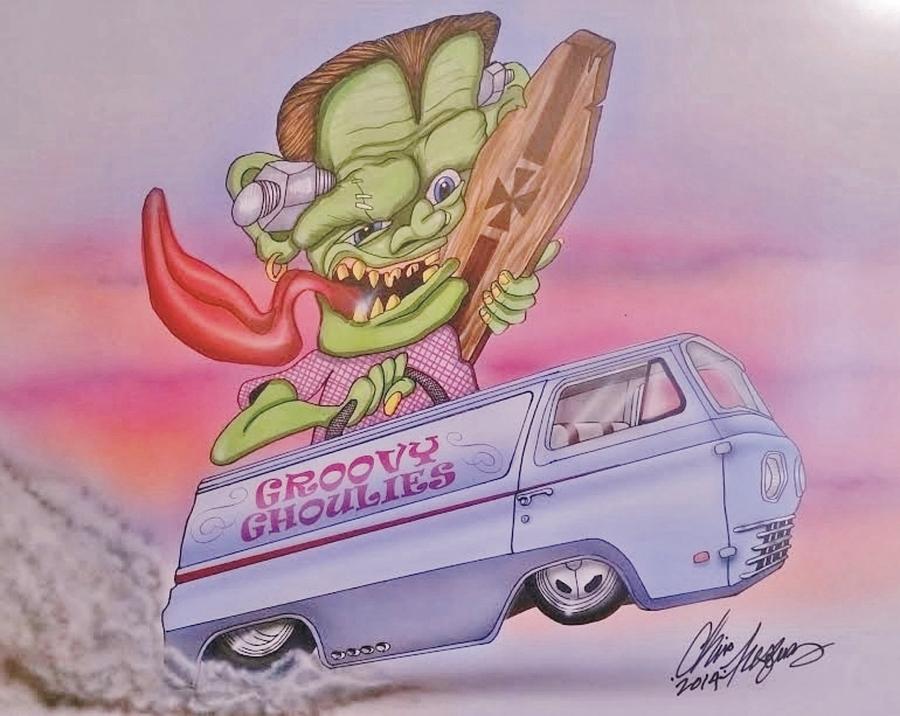 Frankie Mixed Media - Groovy Ghoulie by Christopher Fresquez