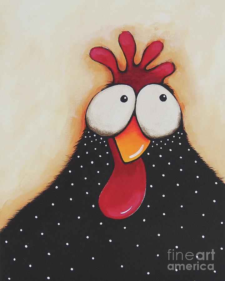 Groovy Chicken Painting by Lucia Stewart