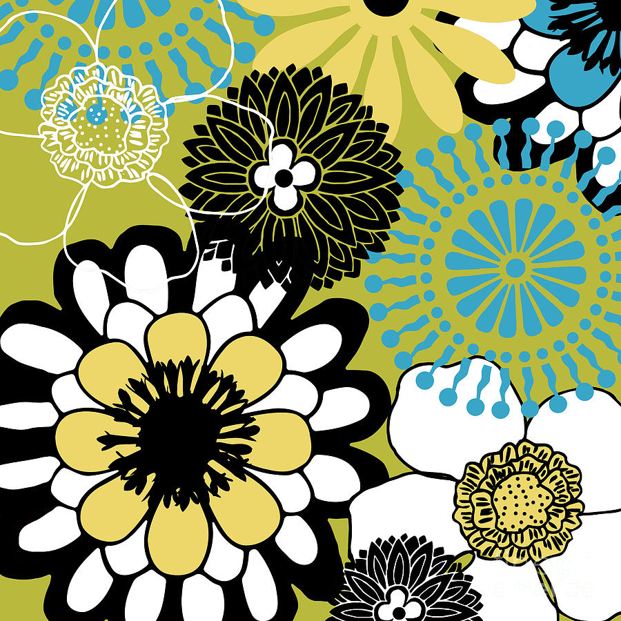 Flower Painting - Groovy Floral Pattern by Mindy Sommers