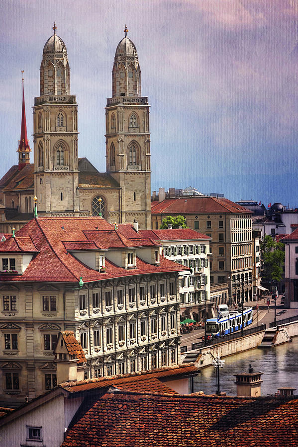 Romanesque Photograph - Grossmunster in Zurich by Carol Japp
