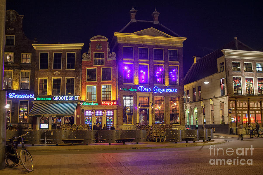 Grote Markt in Groningen at night Photograph by Patricia Hofmeester