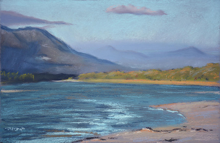 Grotto Beach Lagoon Painting by Christopher Reid
