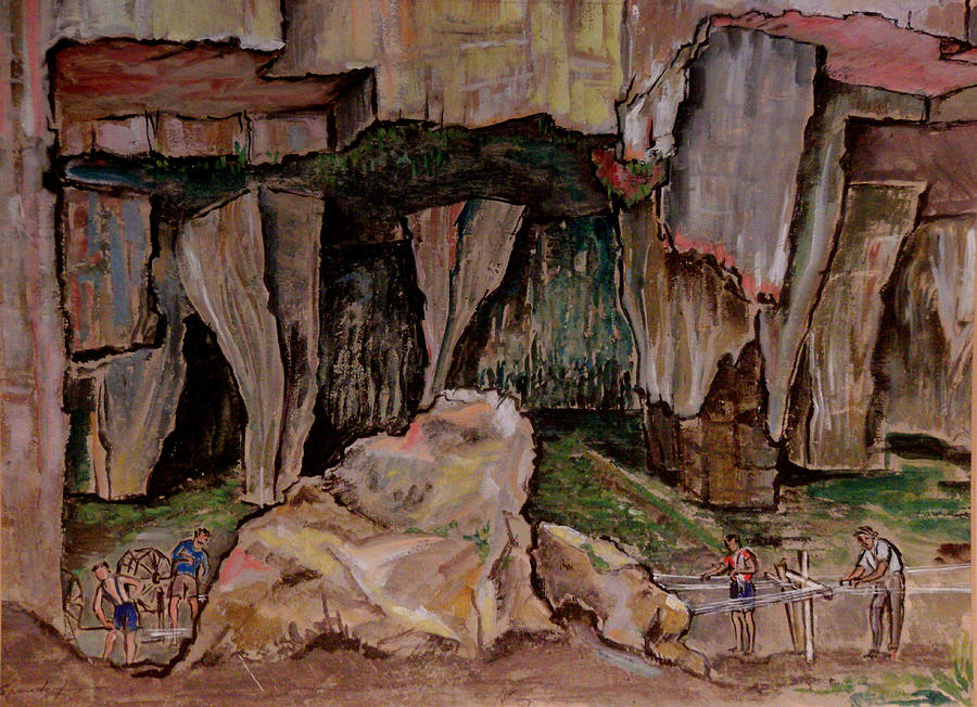 Grotto De Cordar, Sicily Painting by Lily Spandorf