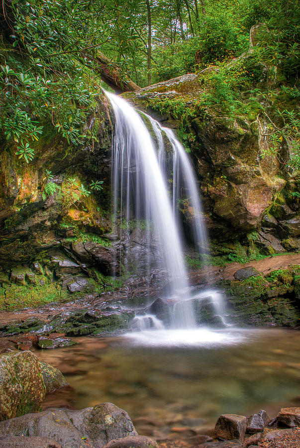 Fall Photograph - Grotto Falls II by C David Cook