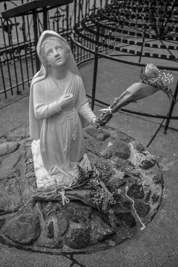 Grotto of Our Lady of Lourdes Statue  Photograph by John McGraw